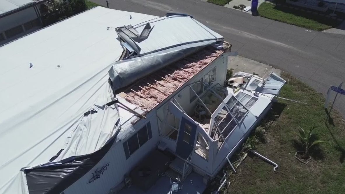 Assessing mobile home damage in Cockroach Bay